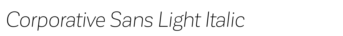 Corporative Sans Light Italic
